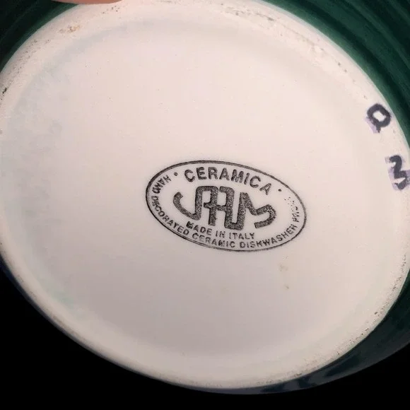 Vintage Hand Painted Olive Pitcher Rustic Italy 2000 Discontinued Lovely 8 " - Picture 4 of 4